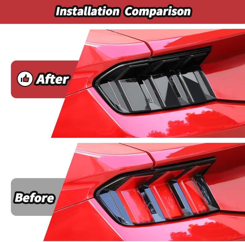 JeCar Smoked Tail Light Cover Trim Guards for 2024+ Ford Mustang - Image 3